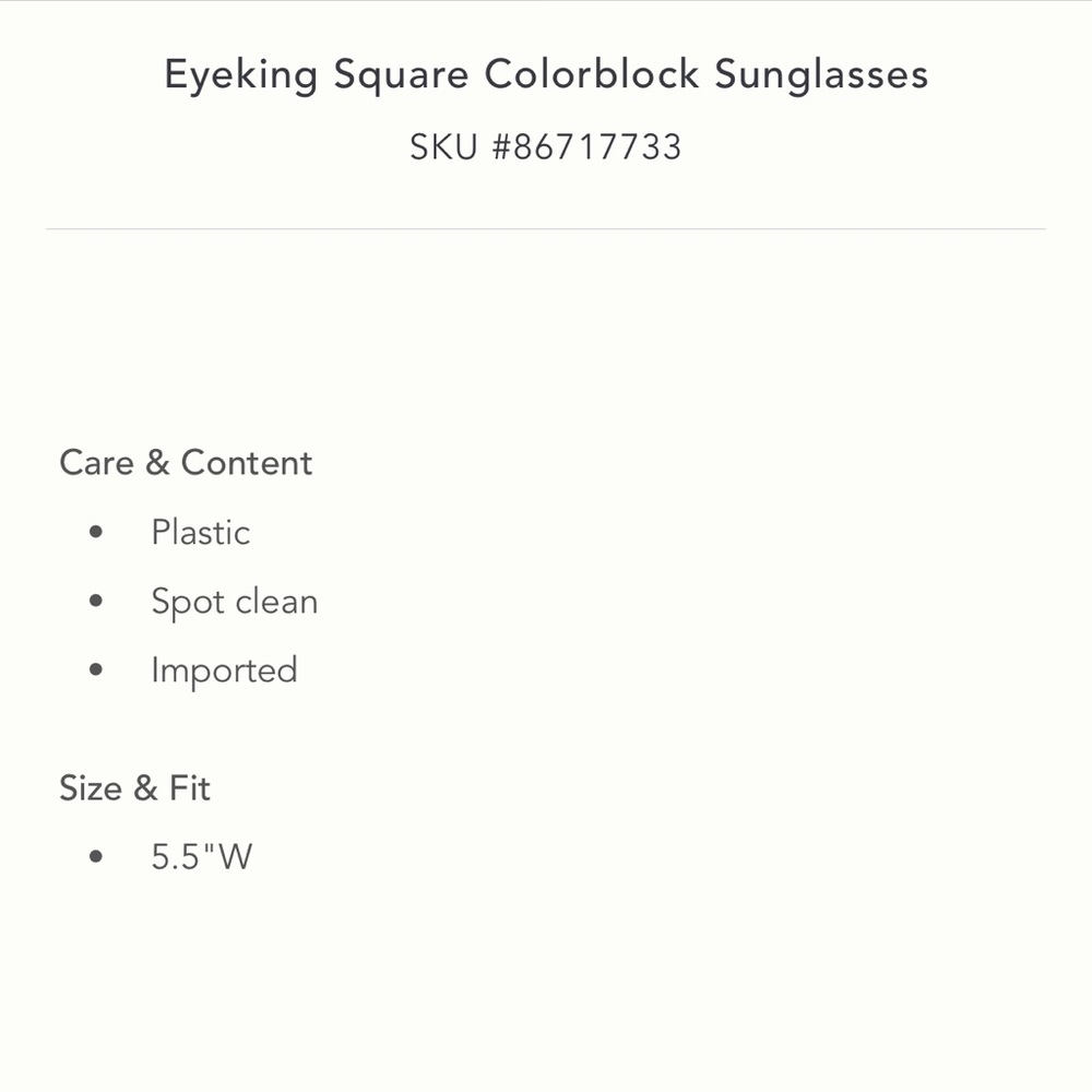Anthropologie NWT Eyeking square color block sunglasses. Sold out @anthro. - Picture 3 of 9